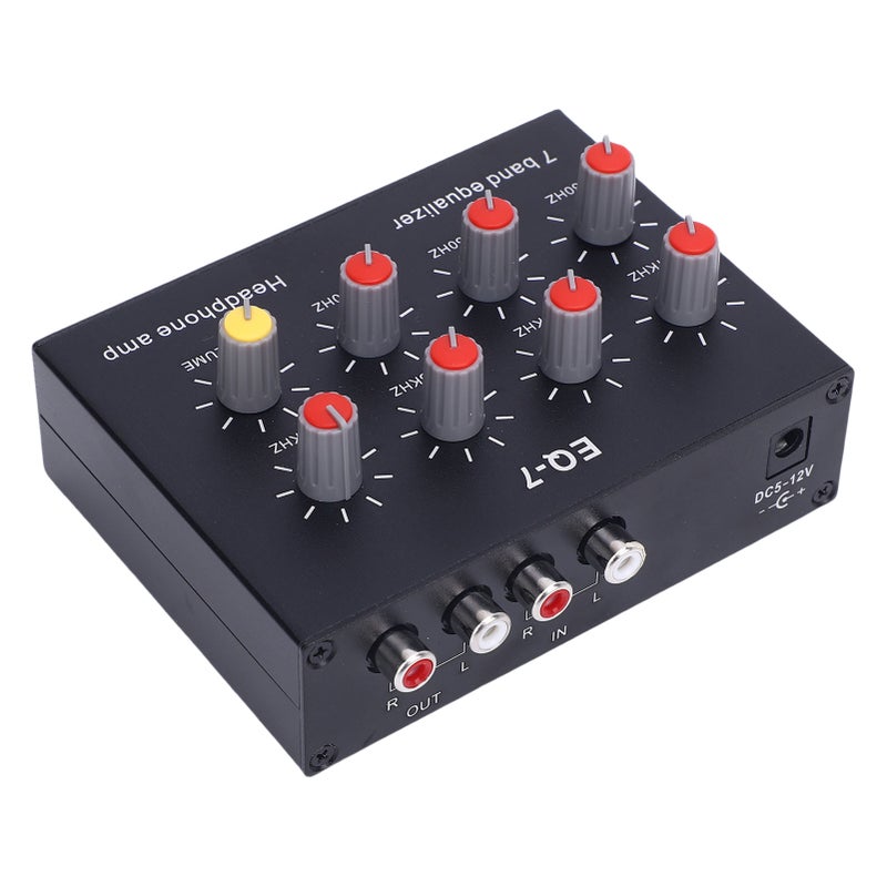 7 Band Sound Equalizer: 2 Channel Digital EQ With 3.5mm Input Output Interface - High Strength Aluminum Alloy Construction For Gamers Music Enthusiasts And Audiophiles - Image 5