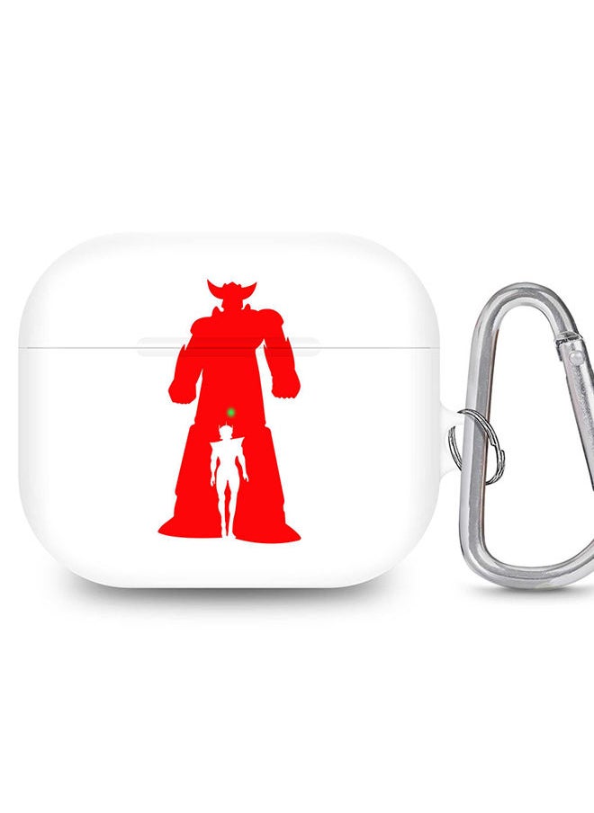 StylePods Case for Airpods 3rd Gen Case With Anti-Lost Keychain - Grendizer (White)