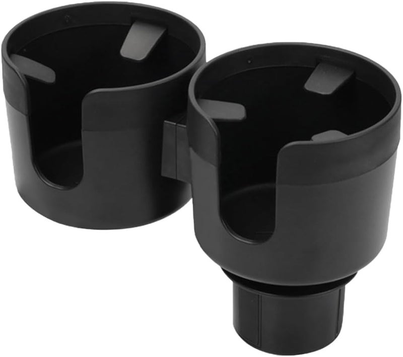 Car Cup Holder Expander: Black ABS Plastic - 2-In-1 Design With U-Shaped Groove Adjustable Cup Holder Adapter for Most Cars, RVs, Trucks, SUVs - Image 1