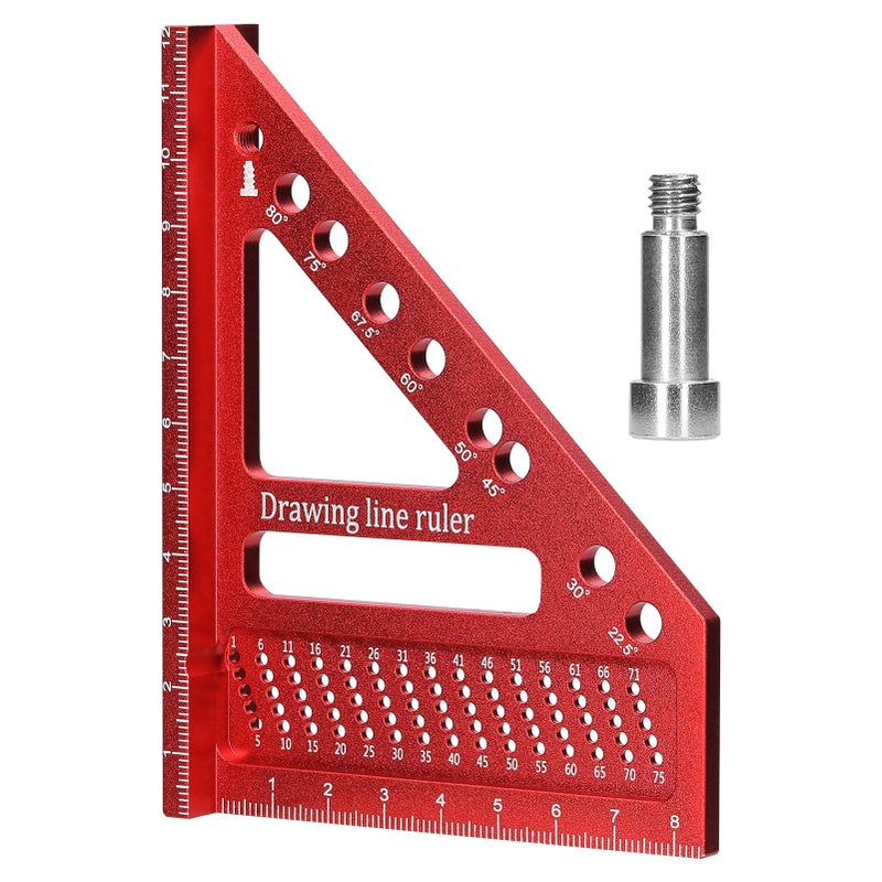 Aluminum Alloy Multi Angle Measuring Ruler Woodworking DIY Miter Trianglar-Ruler Utility Scribing Gauge Multifunctional Layout Measuring Tool for Engineer Carpenter - Image 1