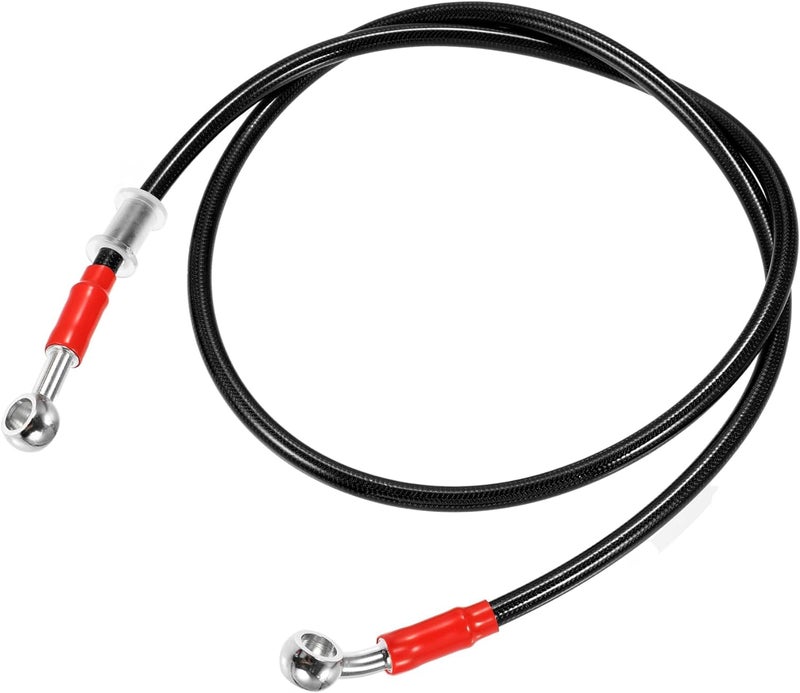 0TO6 Universal 100cm Motorcycle Brake Clutch Oil Hose Line Pipe Hydraulic Reinforced Stainless Steel Braided Hose, Black - Image 1