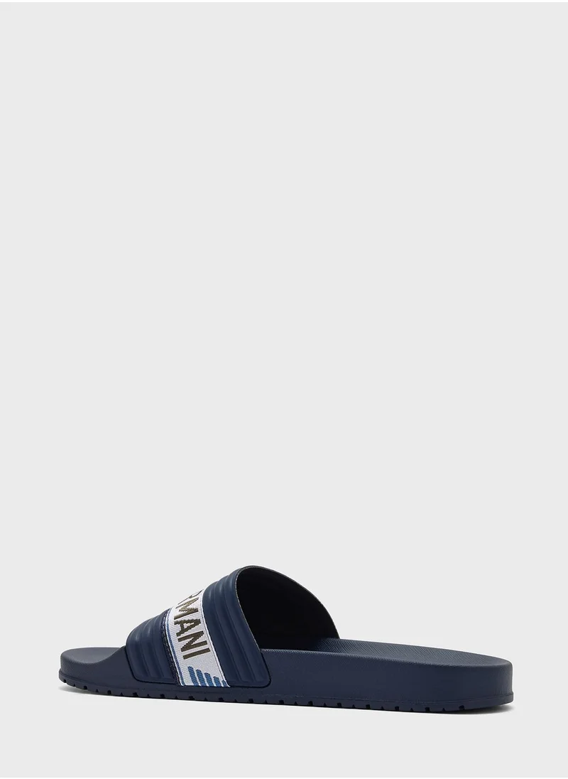 EMPORIO ARMANI Logo One Strap Flip Flops