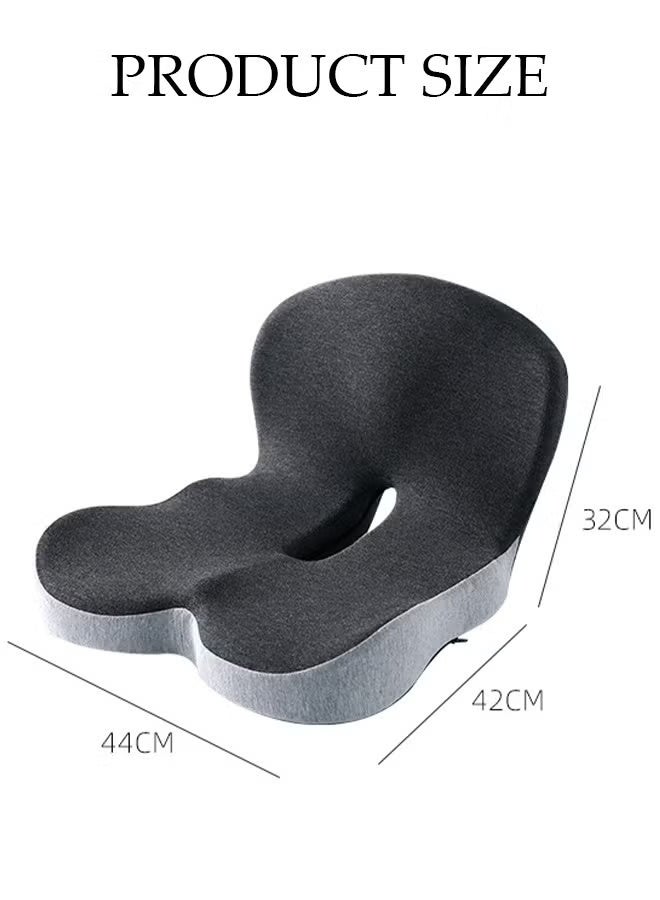 Ergonomic Lumbar Support Pillow for Office Chair Seat Cushion Memory Foam Shell-Shaped Integrated Seat & Back Cushion Lumbar Support Pillow Improve Lower Back Pain Relief and Sitting Posture Seat Cushions Back Support Pillows - Image 2