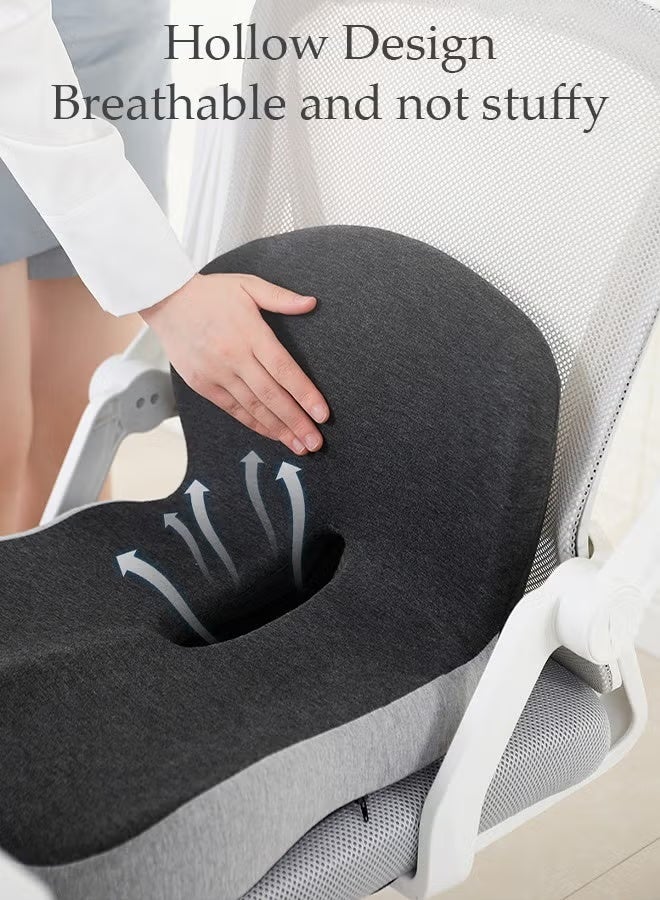 Ergonomic Lumbar Support Pillow for Office Chair Seat Cushion Memory Foam Shell-Shaped Integrated Seat & Back Cushion Lumbar Support Pillow Improve Lower Back Pain Relief and Sitting Posture Seat Cushions Back Support Pillows - Image 5