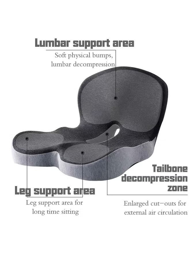 Ergonomic Lumbar Support Pillow for Office Chair Seat Cushion Memory Foam Shell-Shaped Integrated Seat & Back Cushion Lumbar Support Pillow Improve Lower Back Pain Relief and Sitting Posture Seat Cushions Back Support Pillows - Image 4