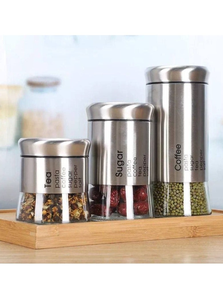 Generic Silver glass spice set, 3 sizes, very chic IR  - Image 1