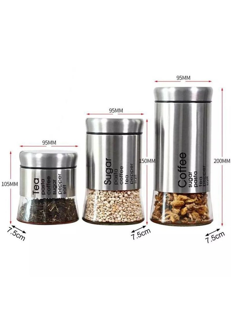 Generic Silver glass spice set, 3 sizes, very chic IR  - Image 2