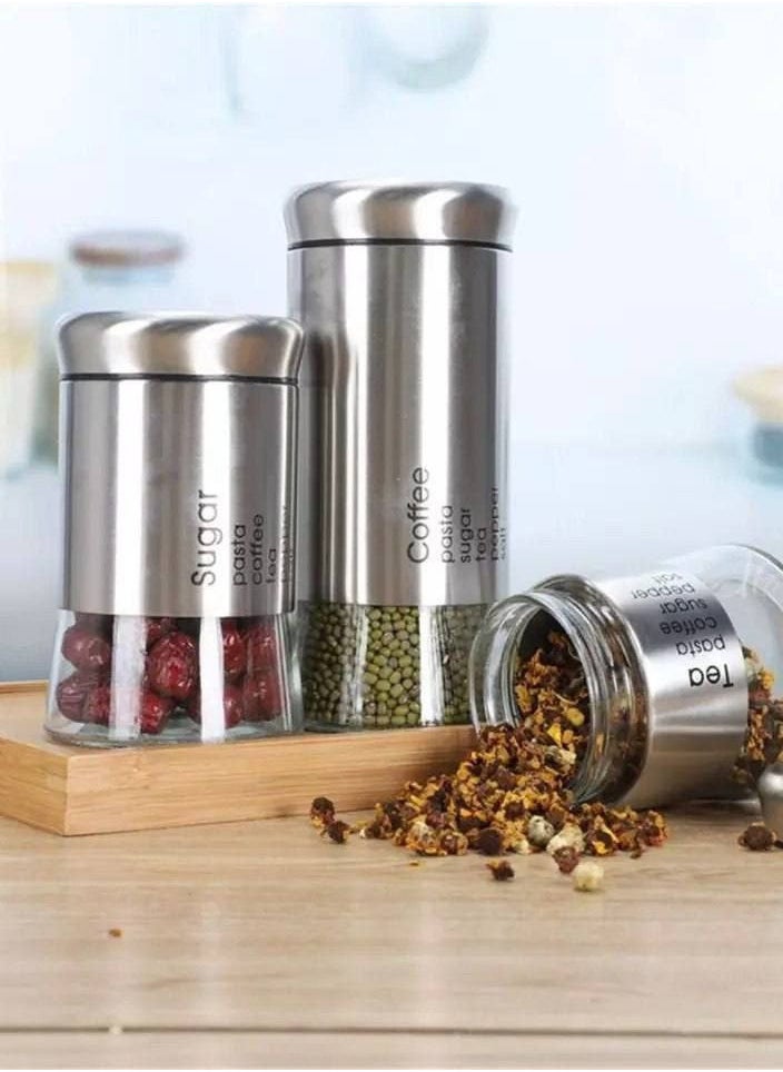 Generic Silver glass spice set, 3 sizes, very chic IR  - Image 3