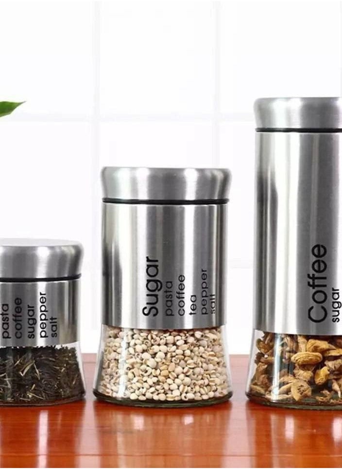 Generic Silver glass spice set, 3 sizes, very chic IR  - Image 4