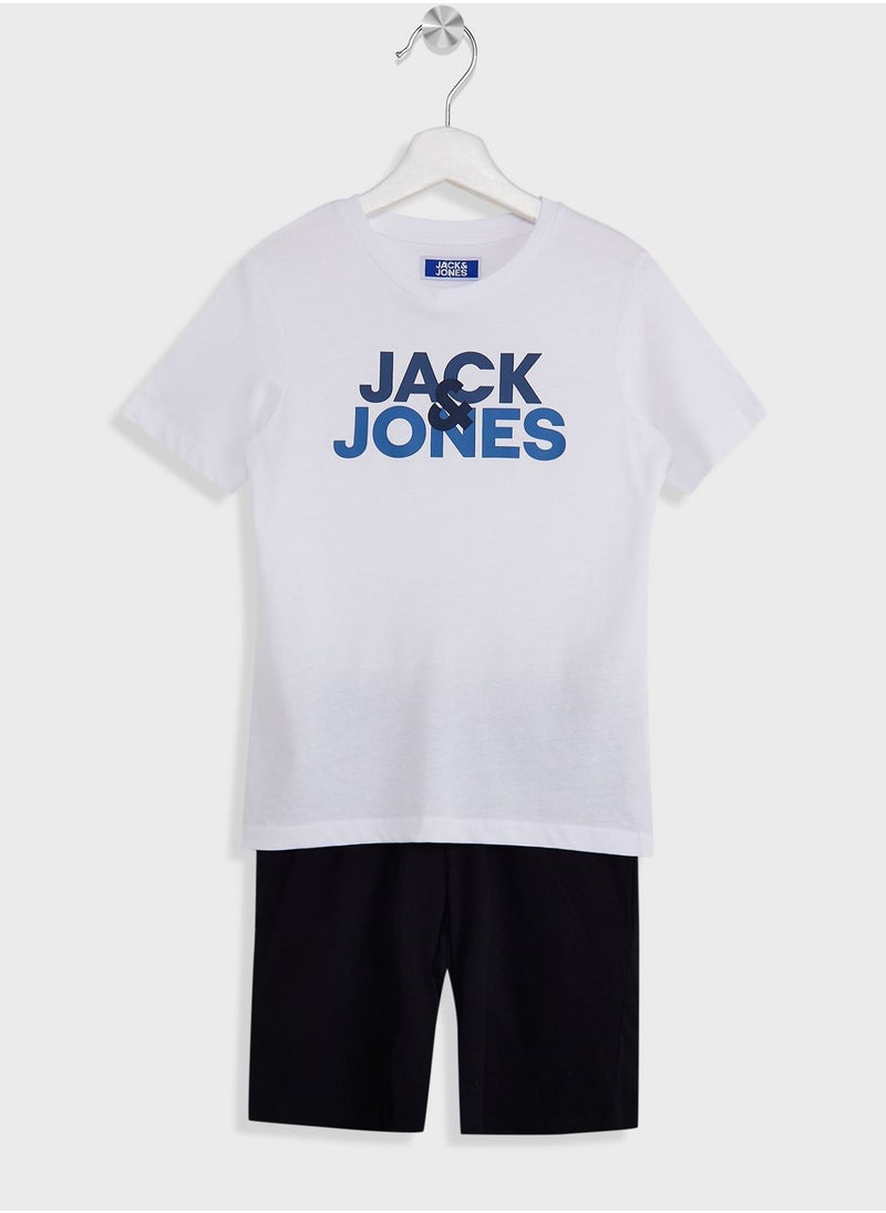 Jack & Jones Junior - Youth Logo T-Shirt & Shorts Set - Image 1