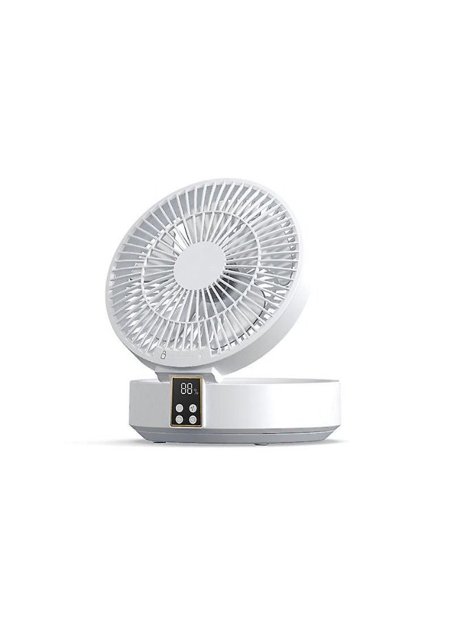 AIWANTO Portable Rechargeable Wall Mounted Fan with LED Light, USB Folding Desktop Fan with Remote Control for Home & Office - Image 1