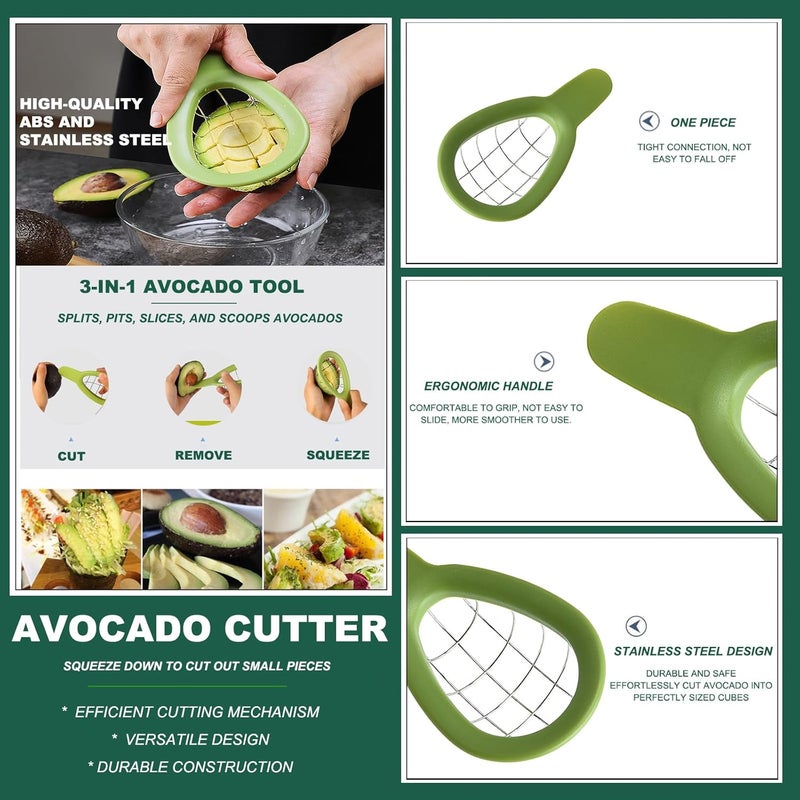 Aorplim Avocado Slicer Tools 3 PCS - Avocado Saver for Fridge to Keep - Avocado Slicer for Peeler Pitter - Avocado Cutter for Cuber Dicer - Fruit Vegetable Avocado Tools-Kitchen Gadgets - Image 2