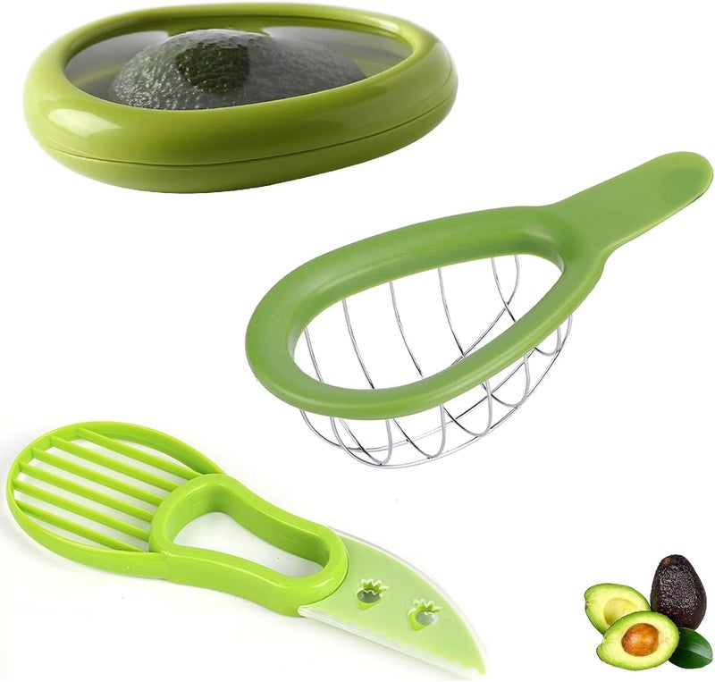 Aorplim Avocado Slicer Tools 3 PCS - Avocado Saver for Fridge to Keep - Avocado Slicer for Peeler Pitter - Avocado Cutter for Cuber Dicer - Fruit Vegetable Avocado Tools-Kitchen Gadgets - Image 1