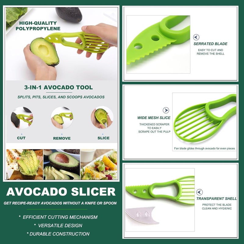 Aorplim Avocado Slicer Tools 3 PCS - Avocado Saver for Fridge to Keep - Avocado Slicer for Peeler Pitter - Avocado Cutter for Cuber Dicer - Fruit Vegetable Avocado Tools-Kitchen Gadgets - Image 3
