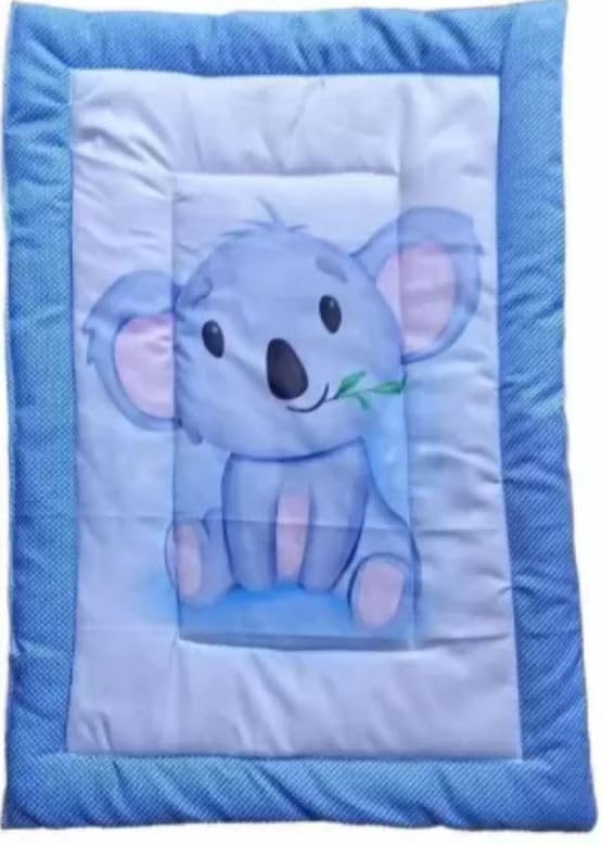 SmallBerry™ Combo Newborn Baby Pom Pom Cotton Baby Bed | Godari | Cradle Bed | Crib Sheet | Changing Mat Baby Godadi | Godari | Bedding Set | Mattress_Pack of 2 Piece_Panda & Bird - Image 5