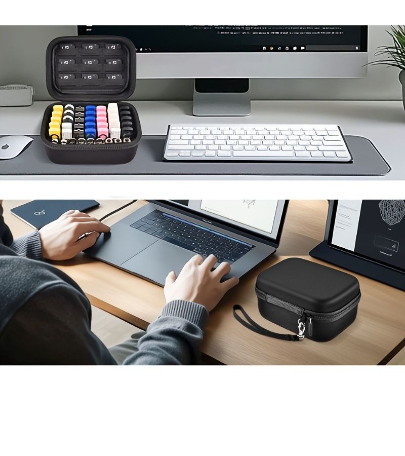 حقيبة تخزين صلبة سوداء ثقيلة لمحرك أقراص USB - Image 1