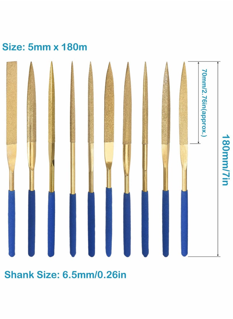 KASTWAVE - Titanium Coated File Set, Multipurpose Diamond Needle Files Tool 10pcs - Image 1