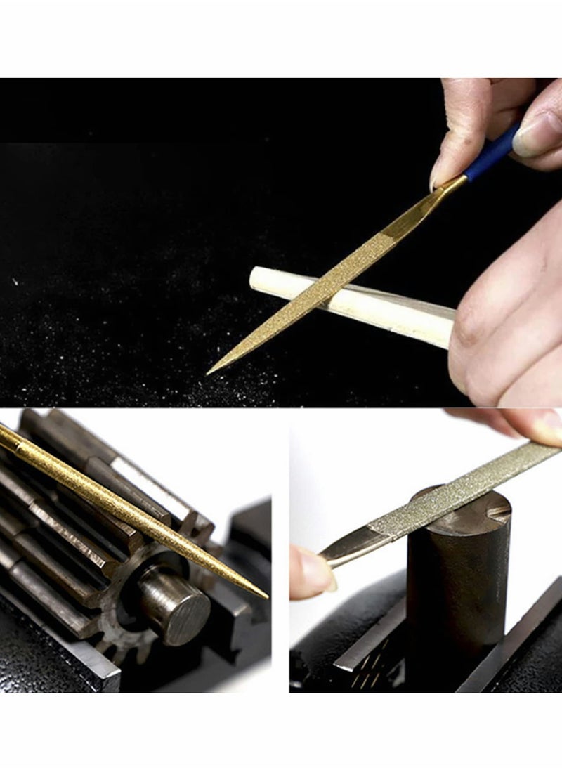 KASTWAVE - Titanium Coated File Set, Multipurpose Diamond Needle Files Tool 10pcs - Image 1