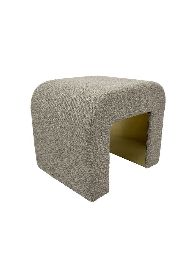 DANUBE HOME - Amaiya Ottoman Fabric / Dresser Stool Multi-Functional Stool Upholstered Footrest Modern Design Furniture For Living Room Bedroom L52xW42.5xH44.5cm -Brown / Gold - Image 1