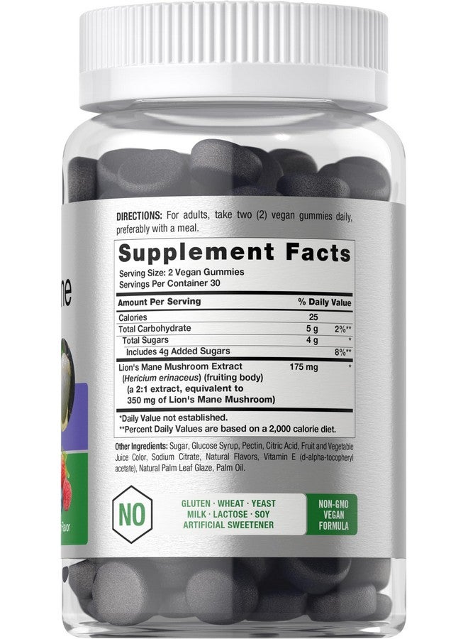 Horbäach Lion's Mane Supplement | 60 Vegan Gummies for Adults | Non-GMO and Gluten Free - Image 2