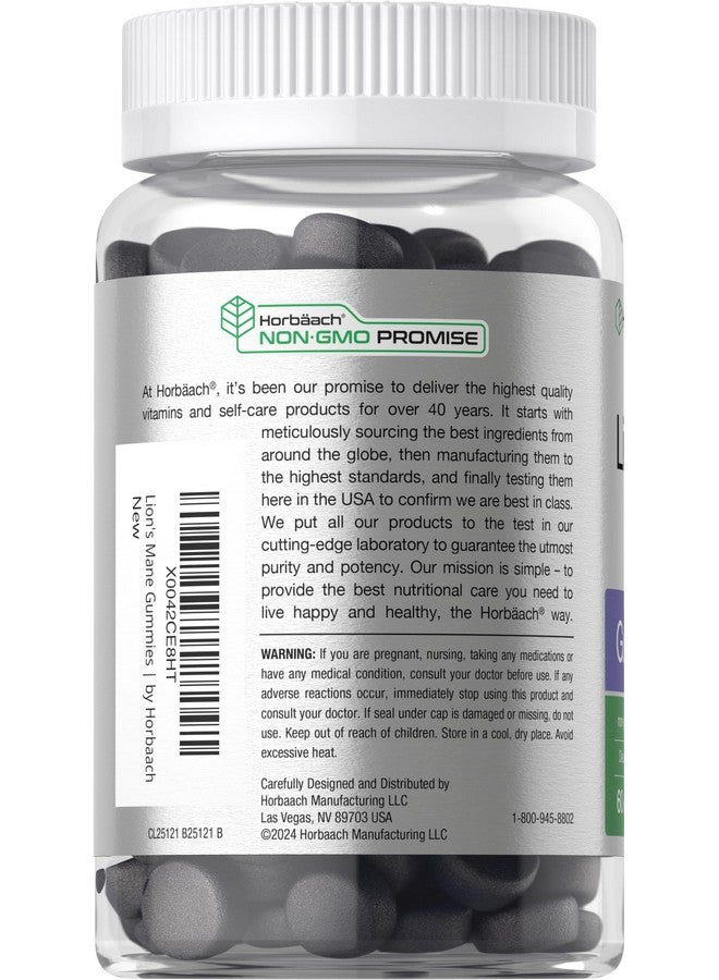 Horbäach Lion's Mane Supplement | 60 Vegan Gummies for Adults | Non-GMO and Gluten Free - Image 3