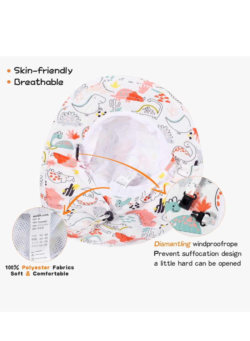 Kids Summer Sun Hat UPF 50+ Adjustable Beach Cap for Boys and Girls 2-6 Years Pink - Image 4