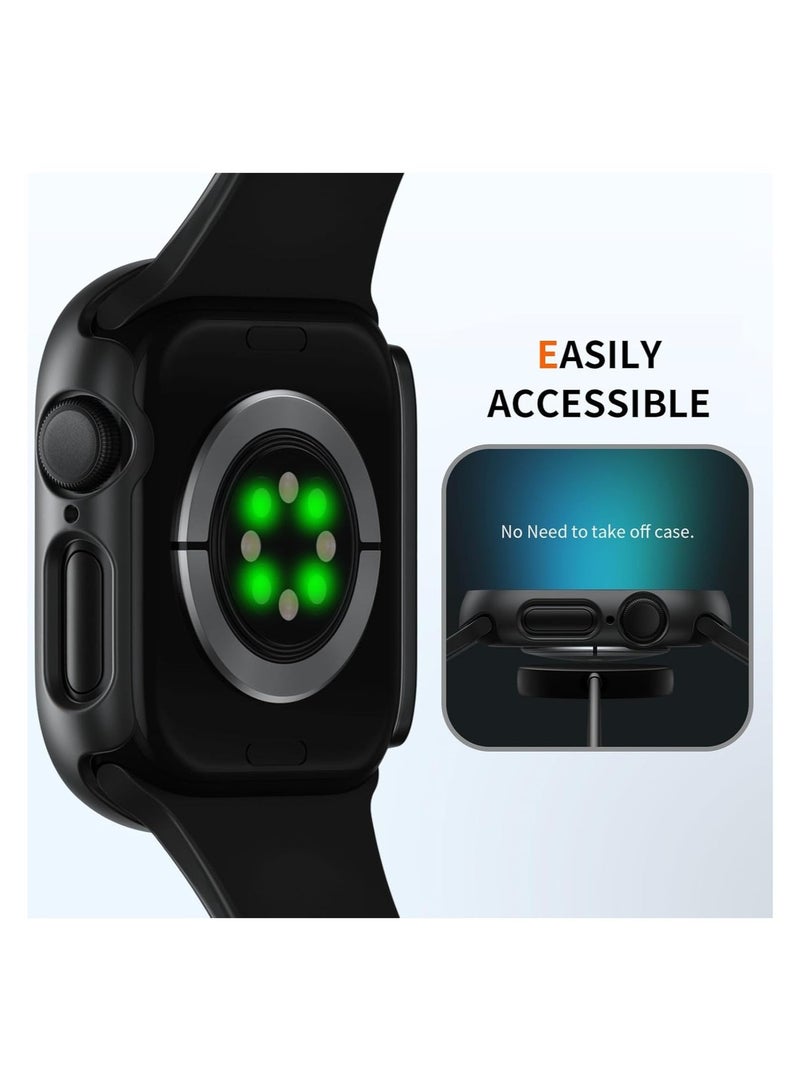 Case for Apple Watch Series 11/Series 10 42mm Screen Protector, Hard PC Case with Tempered Glass Screen Protector Bubble-Free Cover Slim HD Ultra-Thin Bumper - Image 3