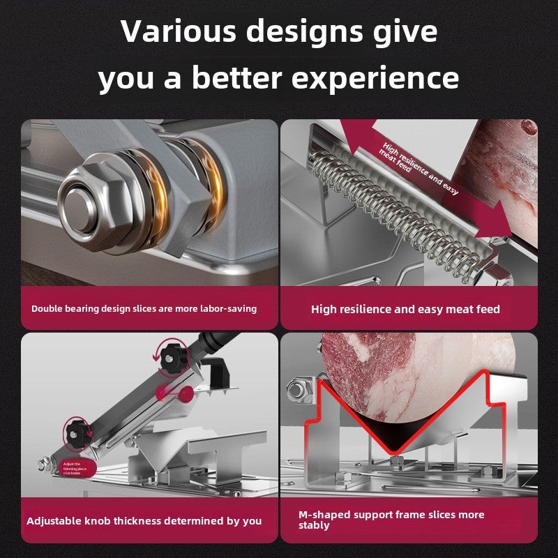 Manual mutton roll slicer multifunctional meat slicer household frozen meat slicer commercial meat slicer artifact(Automatic meat delivery) - Image 5
