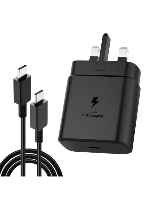 45W USB-C Super Fast Charging PD Charger - Compatible with S24, S23, S22, S21, S20 Ultra, S24+, S23+, S22+, S21+, A53, A15, A55, A54 - Type-C Power Adapter.