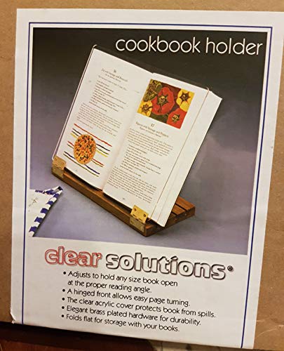 Clear Solutions Original Hinged Cookbook Holder - Acrylic Shield With Wood Base and Brass Plated Hinges - Made in the USA - Image 2