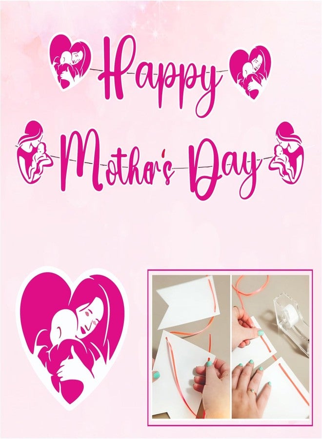 YOURS DECOR لافتة ورقية أنيقة من YOURS DECOR بمناسبة عيد الأم، تُعلق على الحائط أو الغرفة أو في الحفلات أو المنزل | زينة عيد الأم للاحتفالات والمناسبات والديكورات الاحتفالية - Image 3
