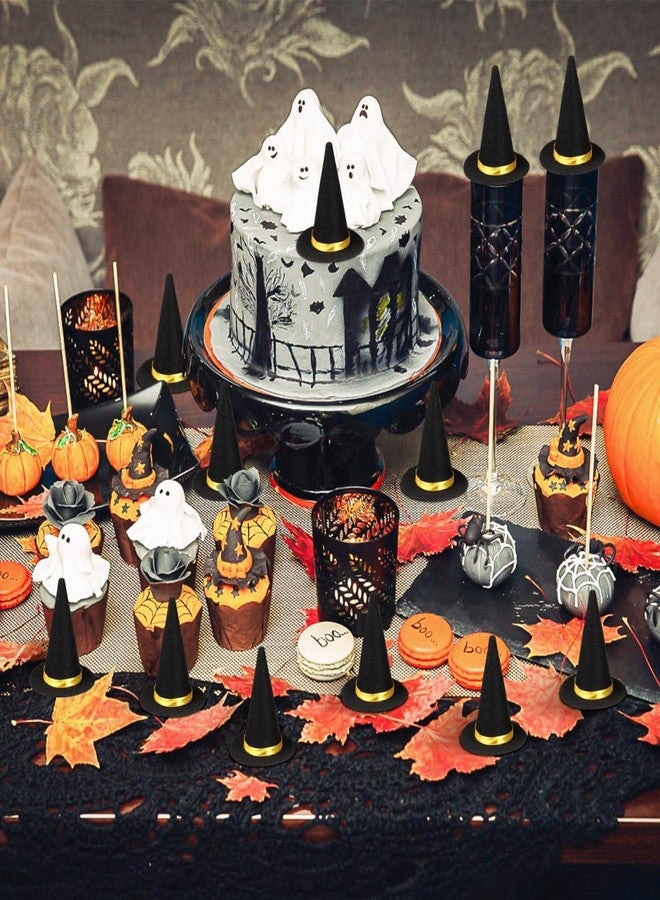 Hemobllo Wine Bottle Decorations: 12pcs Mini Witch Hats for Crafts for Halloween Theme Birthday Party Cake Decorations Wine Bottle Caps DIY Projects Dolls Cake Topper - Image 5