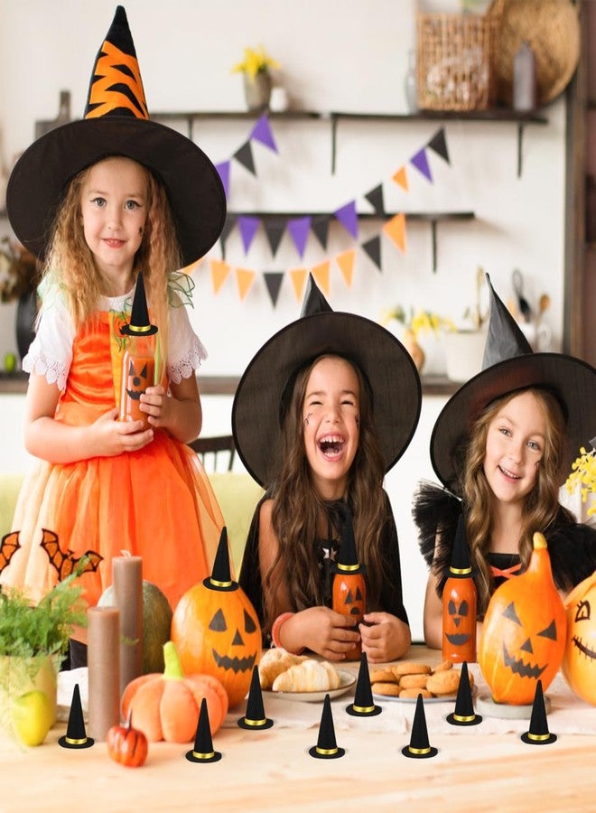 Hemobllo Wine Bottle Decorations: 12pcs Mini Witch Hats for Crafts for Halloween Theme Birthday Party Cake Decorations Wine Bottle Caps DIY Projects Dolls Cake Topper - Image 2
