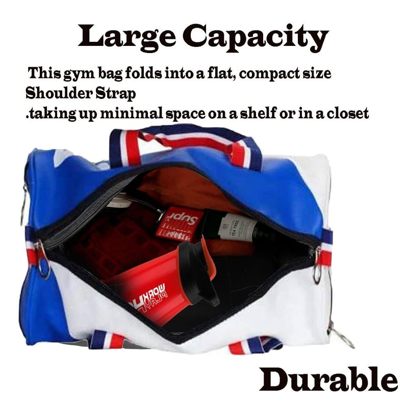 COOL INDIANS Trendy & Classic Gym Bag for Men & Women Leather Sports Gym Bag with Shoulder Strap Duffle Bag Yoga & Travel Bag for Boys & Girls Duffle Bag & Travelling & Outdoor Bag (57 NO Blue) - Image 5
