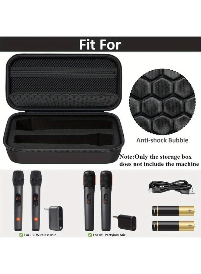 Orange Wireless Microphone Case Compatible with Partybox Handheld Dual Mic Travel Storage Bag for Receiver Batteries Accessories - Image 2