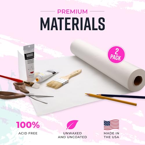 Bryco Goods Kraft Paper Roll - 18” x 75’ (900”) - Pack of 2 - White Easel Paper for Drawing, Painting, Arts & Crafts, Bulletin Boards, and Gift Wrapping - Made in The USA - Image 2