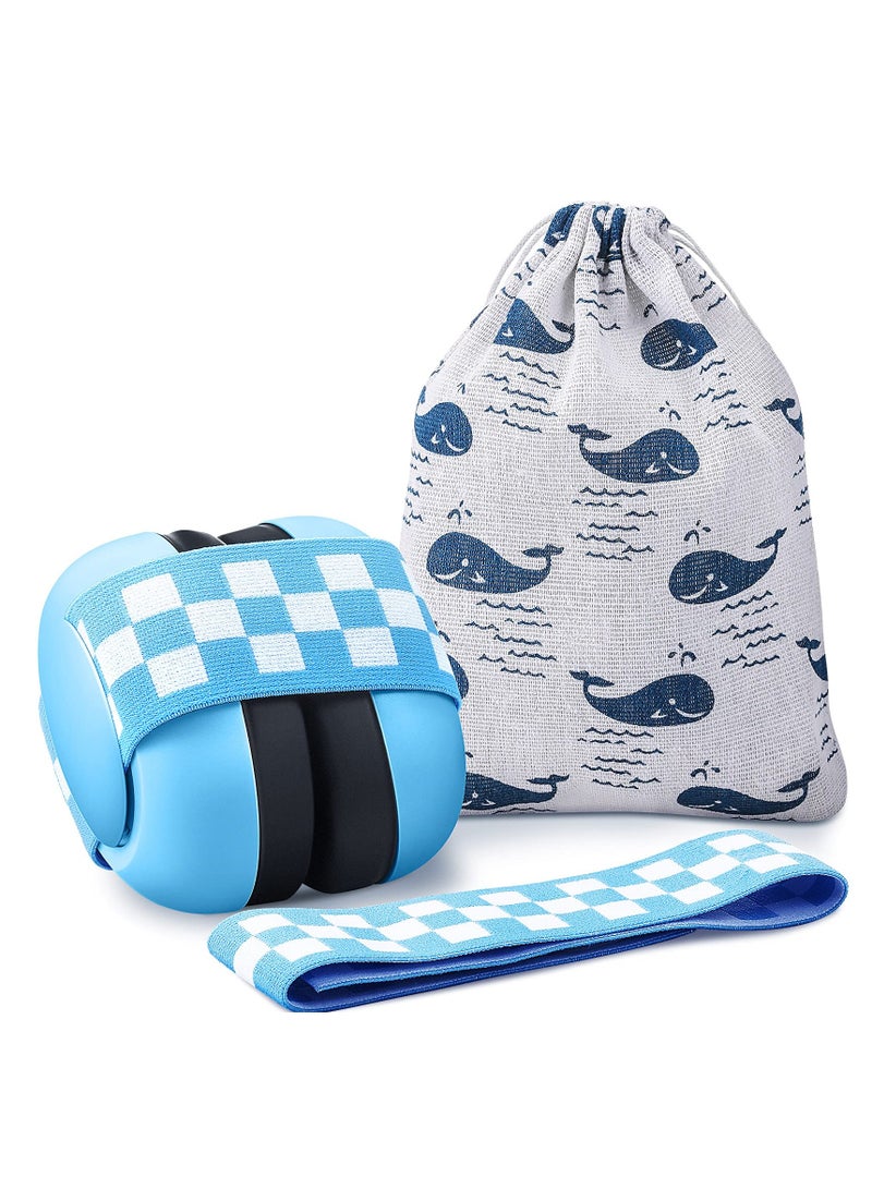 SOLARAE Adjustable Baby Ear Protection Earmuffs - Suitable for 2-24 Months Noise Reduction Earphones with Cloth Bag for Newborns Blue - Image 1