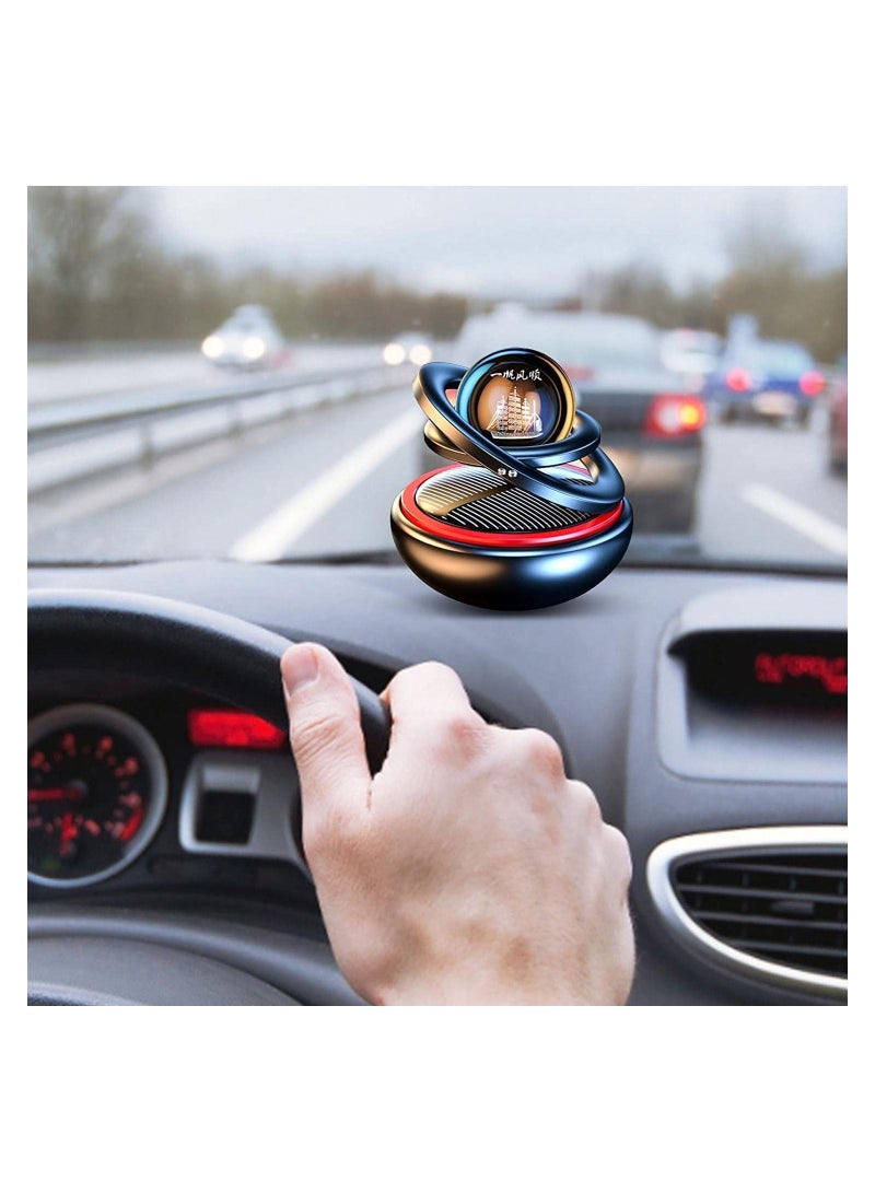 Y&D Car Air Freshener | Car-Mounted Solar-Powered Rotating Perfume Decor Safe for Children Women Fragrance Diffuser Aromatherapy Vehicles - Image 3