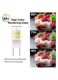 KASTWAVE (5PCS) G8 Led Bulb, 3W Equivalent 20W-25W Halogen Bulb, G8 GY8.6 Bi-pin Base, T4 120V Puck Light Bulb for Replacement Microwave Light Bulbs, Under Counter Kitchen Lighting, Daylight White 6000K  - Image 3