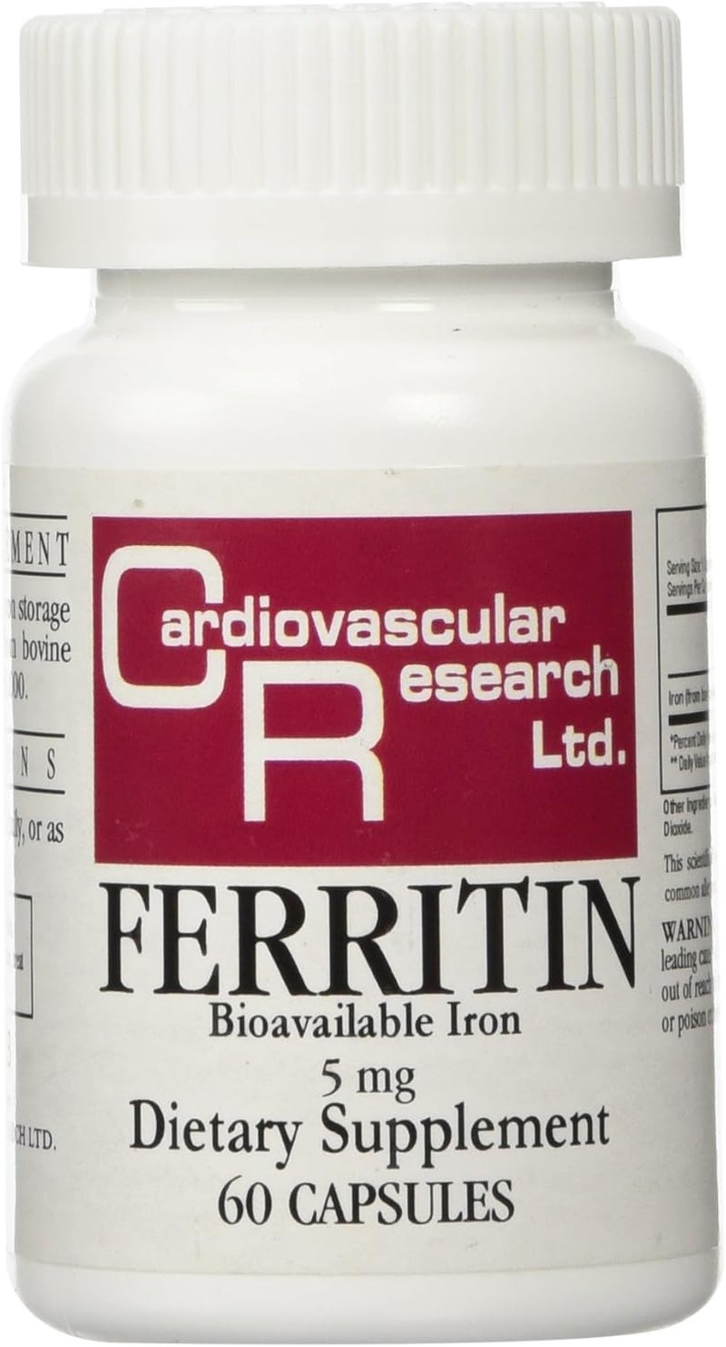 Cardiovascular Research Ecological Formulas - Ferritin Bioavailable Iron 5 mg - 60 Caps - Image 1