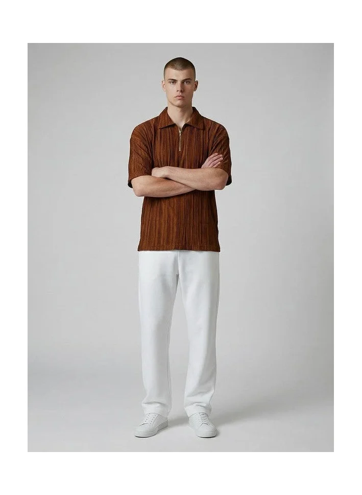 Marrakech Textured Quarter-Zip Short Sleeve Polo