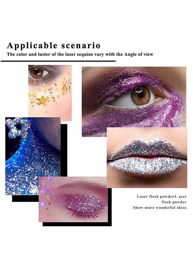 MILEMEI Face & Body Party Glitter，Body Glitter Mermaid Sequins Liquid Holographic Gel Chunky Face Eye Lip Hair Nail Festival Makeup Sparkling for Women #03 Pink - Image 3