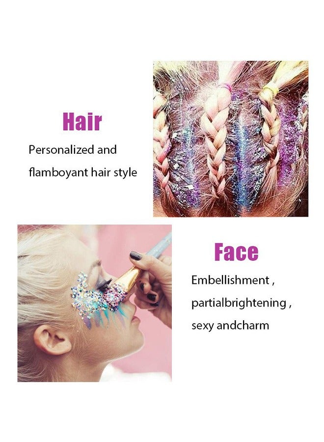 MILEMEI Face & Body Party Glitter，Body Glitter Mermaid Sequins Liquid Holographic Gel Chunky Face Eye Lip Hair Nail Festival Makeup Sparkling for Women #03 Pink - Image 4