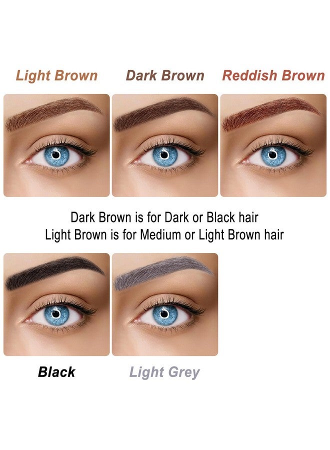 درمود قلم حواجب مايكرو بليد - قلم حواجب مقاوم للماء، 4 رؤوس شوكية، مقاوم للتلطخ، قلم حواجب يدوم طويلًا، بني فاتح - Image 4
