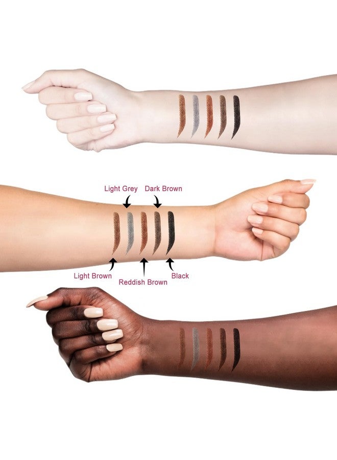 درمود قلم حواجب مايكرو بليد - قلم حواجب مقاوم للماء، 4 رؤوس شوكية، مقاوم للتلطخ، قلم حواجب يدوم طويلًا، بني فاتح - Image 3