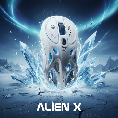 Arctic Fox Alien-X Gaming Wireless Mouse, Tri-Mode (2.4G/Bluetooth/Wired), 4800 DPI, 1000Hz Ergonomic Hollow RGB Rechargeable Type-C for Mac/Laptop/iPad/Office (Silver) - Image 3