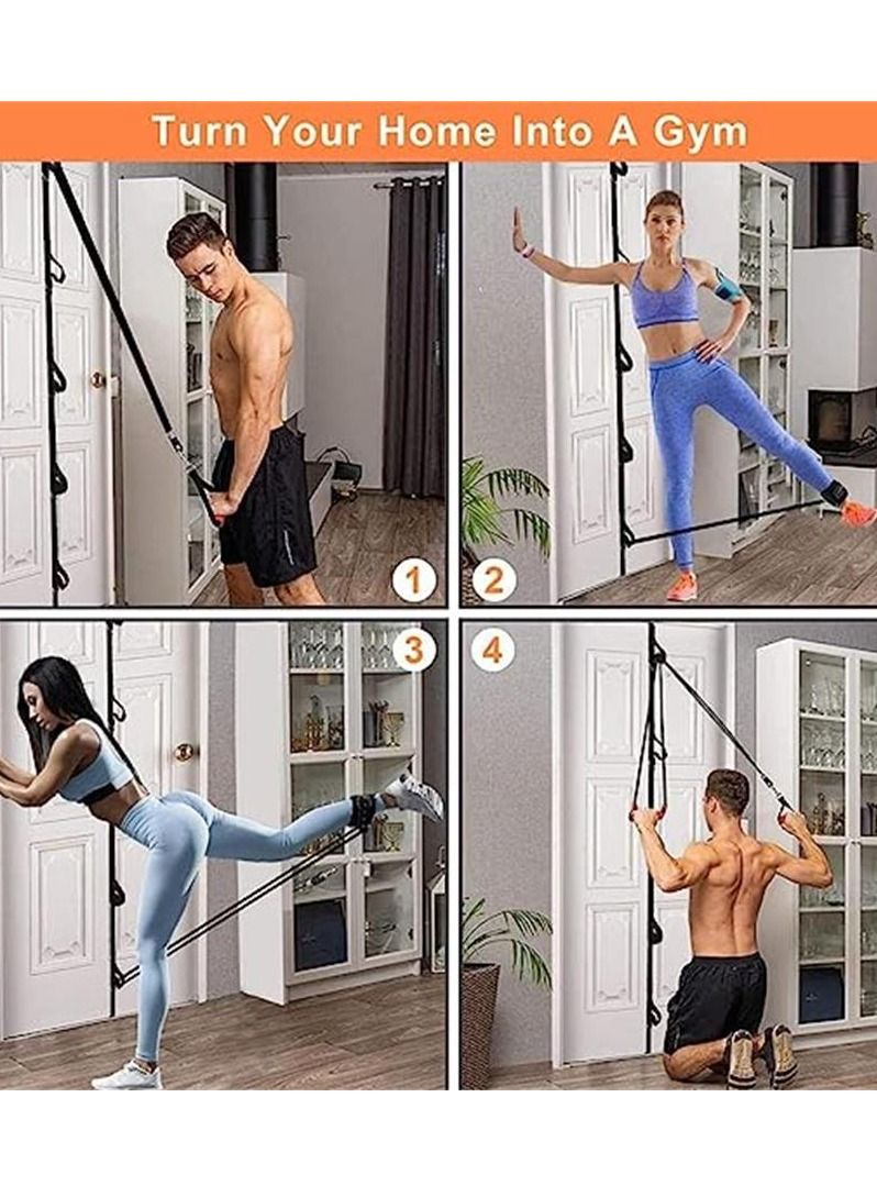 Door Anchor Strap for Resistance Bands,Workout Resistance Band Door Anchor Portable Easy Assemble Secure Multi Point Anchor Gym for Home Fitness Heavy Duty Door Anchor - Image 5