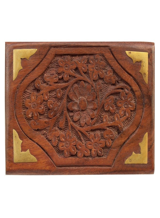 ITOS365 Handmade Wooden Jewellery Box for Women Jewel Organizer Hand Carved Carvings Gift Items, 6 x 4 inches - Image 5
