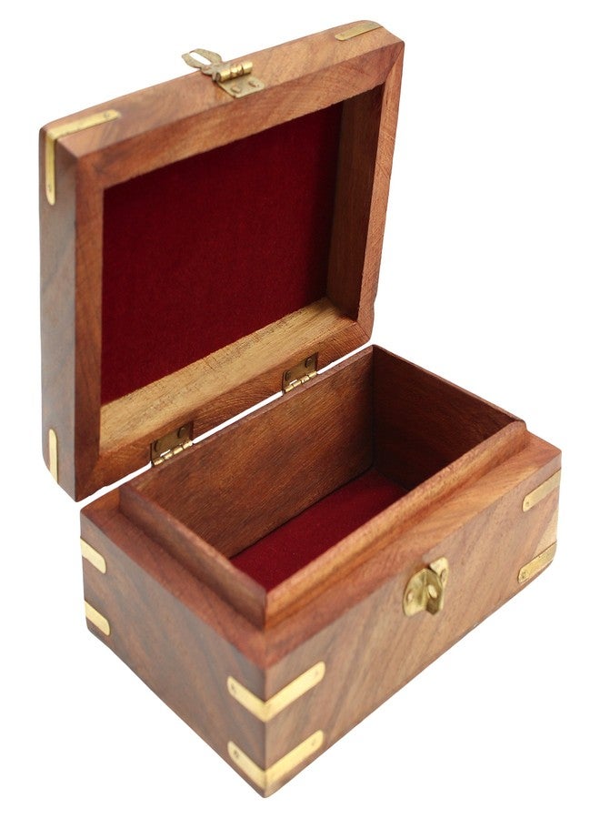 ITOS365 Handmade Wooden Jewellery Box for Women Jewel Organizer Hand Carved Carvings Gift Items, 6 x 4 inches - Image 3