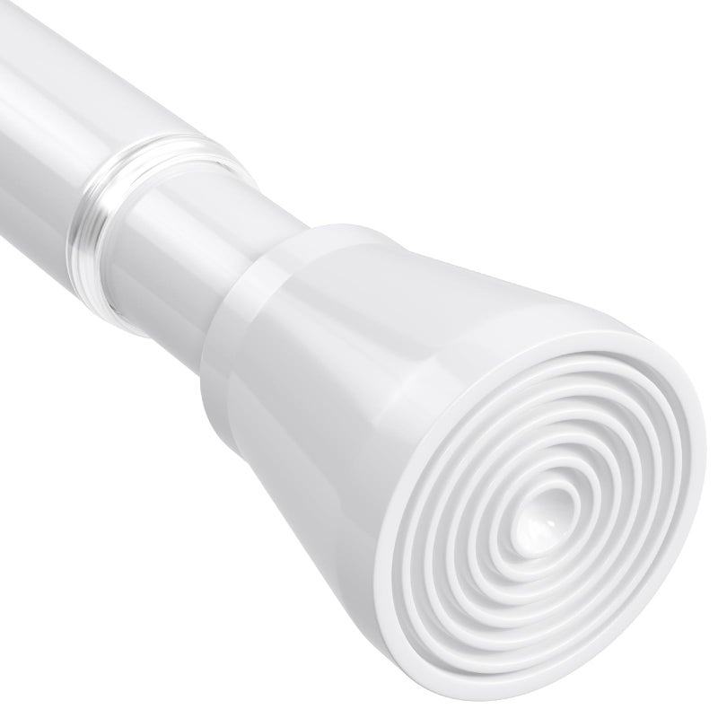 MEXAU White Tension Curtain Rod for Windows 28 to 48 Inch,7/8"Small Shower Curtain Rod for Bathroom,Pressure Spring Tension Curtain Rod No Drilling for Closet Doorway Kitchen - Image 1